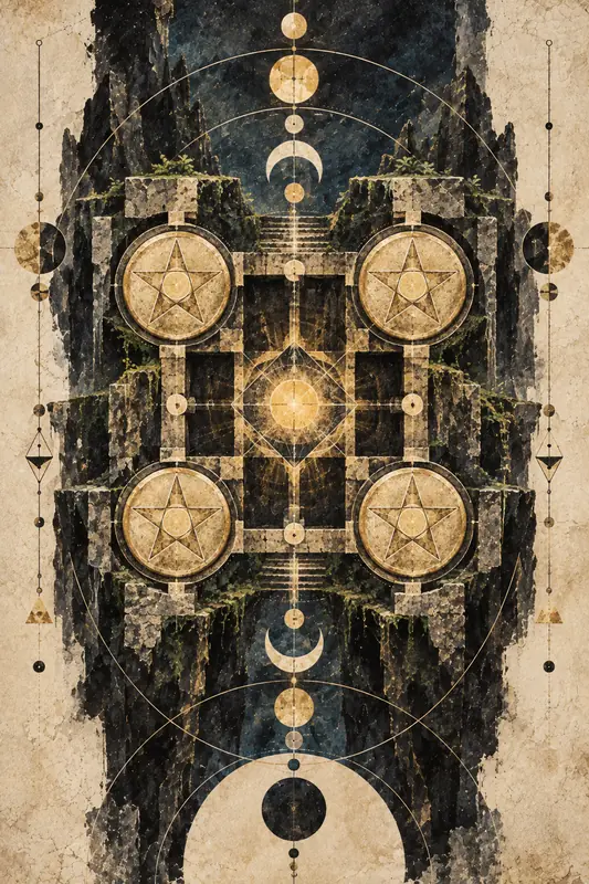 Four of Disks — Dream Logic Tarot
